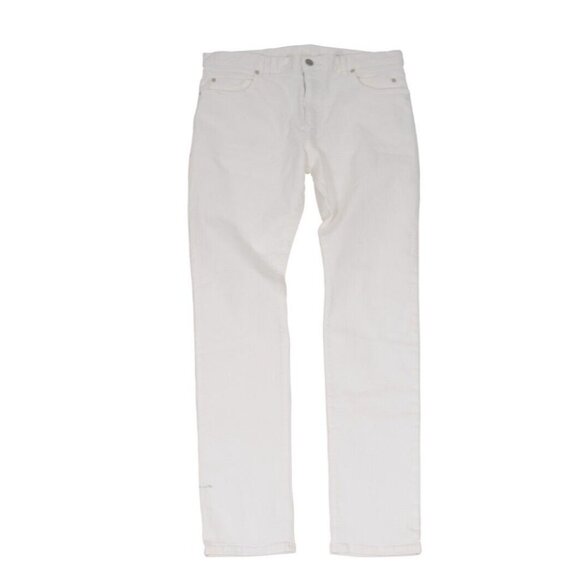 Balmain Mens Jeans 33x32 White 5 Pocket Cotton Slim Fit Stretch Denim Pants